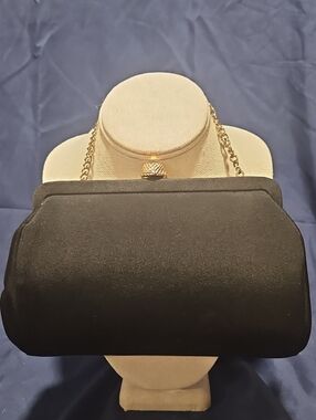 Vintage Black Clutch with Gold Chain